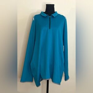 Zelos- Blue Longsleeve Athletic Half Zipup jacket Size XXL‎